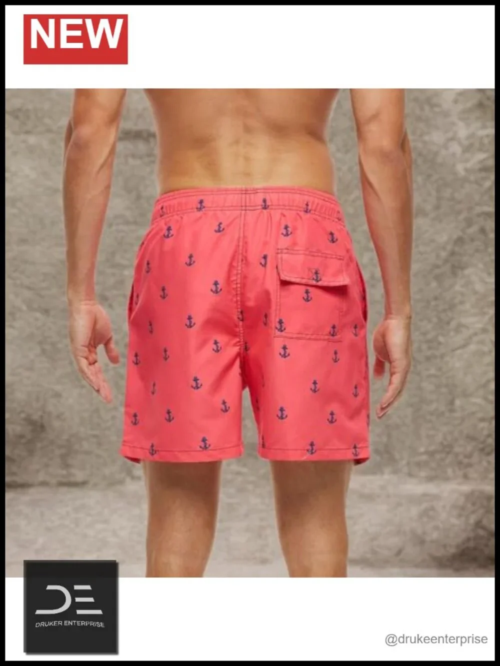 Men's Quick Dry Swim Trunks with Mesh Lining and Pockets